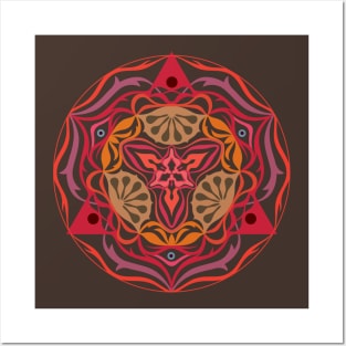 Shamanic psychedelic mandala Posters and Art